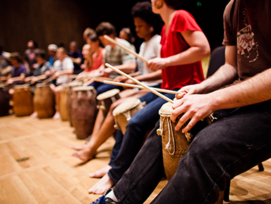 students playing drums